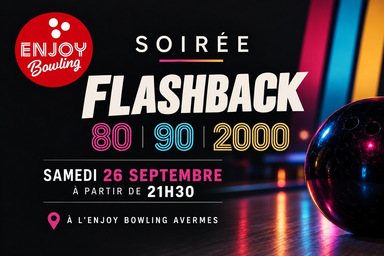 SOIRÉE FLASHBACK 80 90 2000 À L’ENJOY BOWLING AVERMES