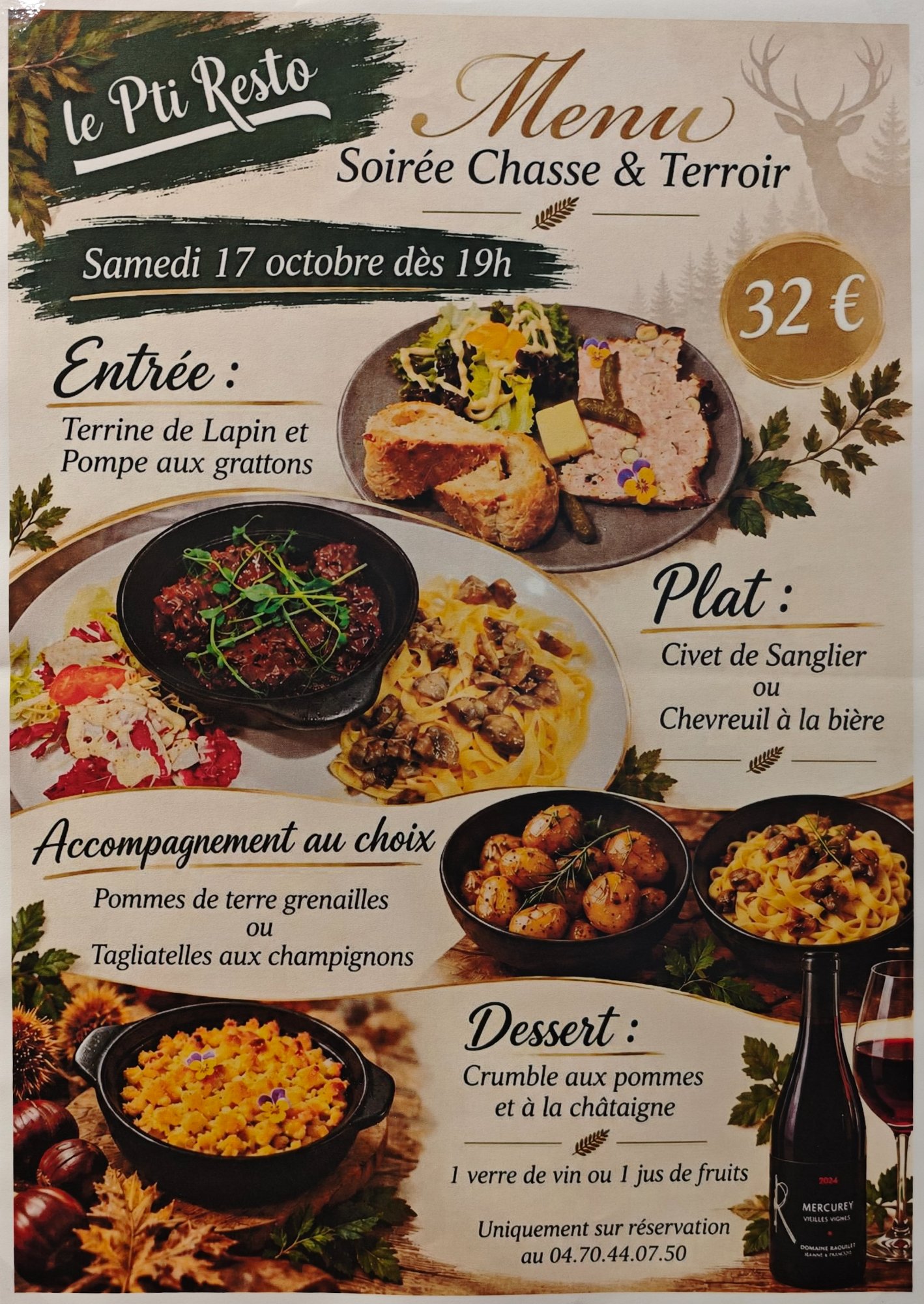 Menu Chasse et Terroir